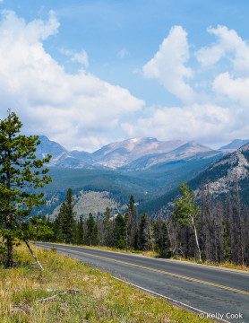 From the Trail Ridge Road with the Mummy Range in the distance. Highest peaks are 13500.