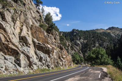 Getting out of this part of the Rockies usually means a drive through a canyon. This is Boulder Creek Canyon.